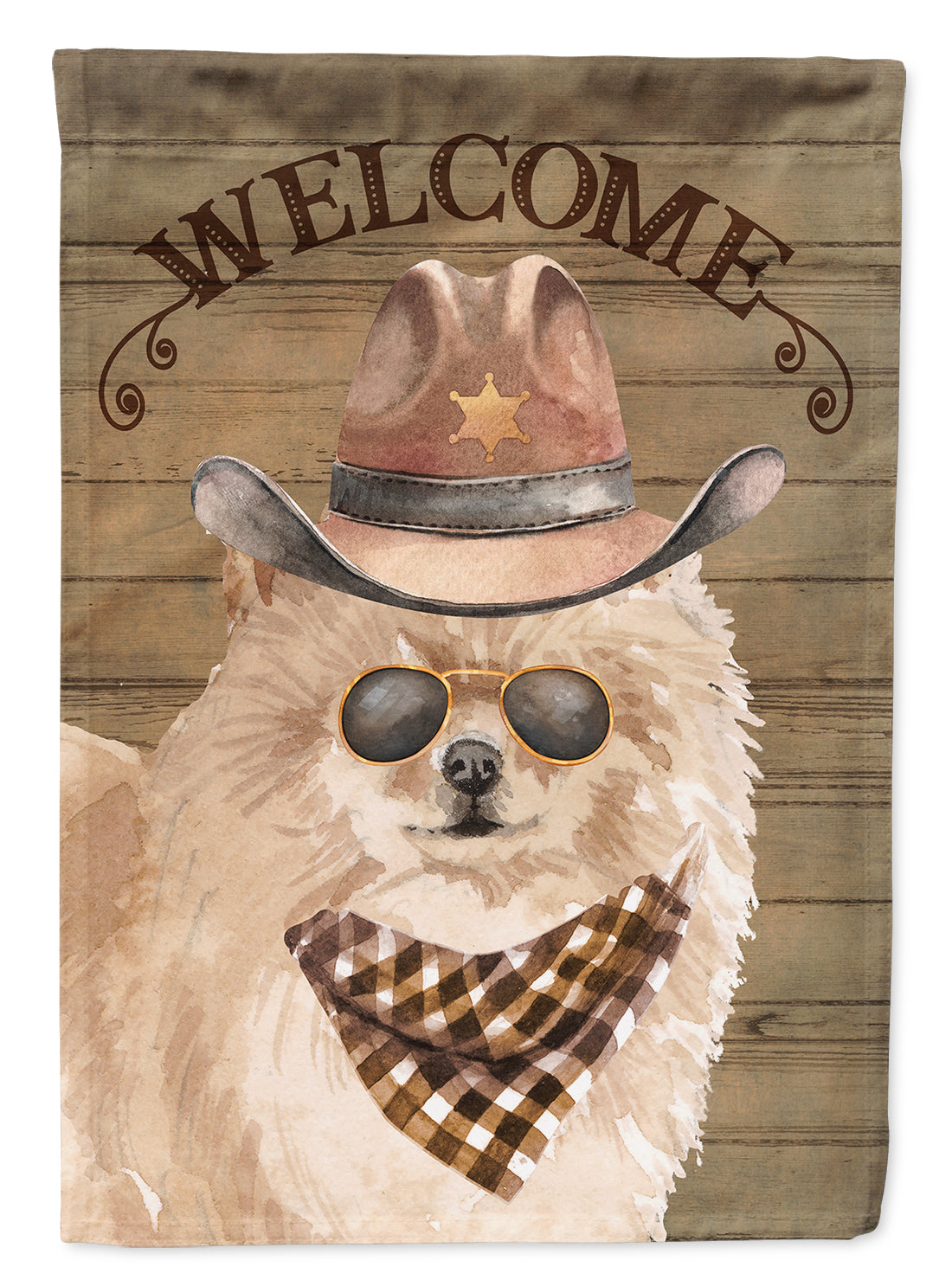 Pomeranian #2 Country Dog House Flag 28x40 Porch Sleeve Pole Decorative Outside Yard Banner Artwork Wall Hanging, Polyester