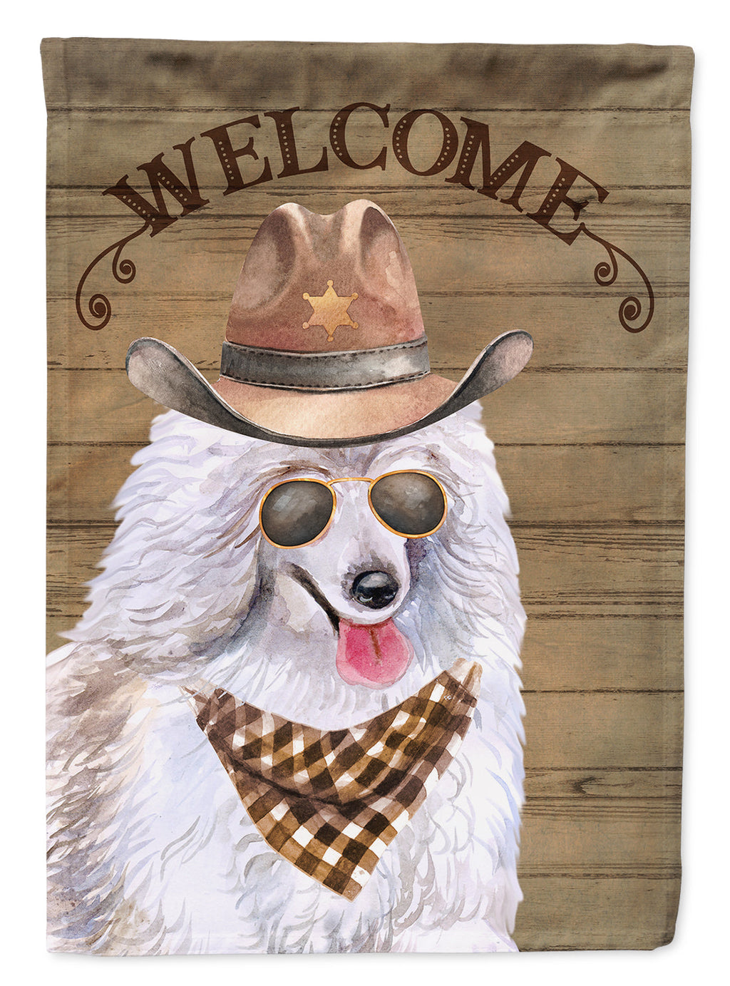 Medium Poodle Country Dog House Flag 28x40 Porch Sleeve Pole Decorative Outside Yard Banner Artwork Wall Hanging, Polyester
