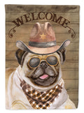 Pug Country Dog House Flag 28x40 Porch Sleeve Pole Decorative Outside Yard Banner Artwork Wall Hanging, Polyester