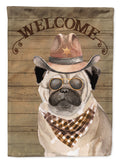 Pug #2 Country Dog House Flag 28x40 Porch Sleeve Pole Decorative Outside Yard Banner Artwork Wall Hanging, Polyester
