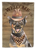 Rottweiler Country Dog House Flag 28x40 Porch Sleeve Pole Decorative Outside Yard Banner Artwork Wall Hanging, Polyester