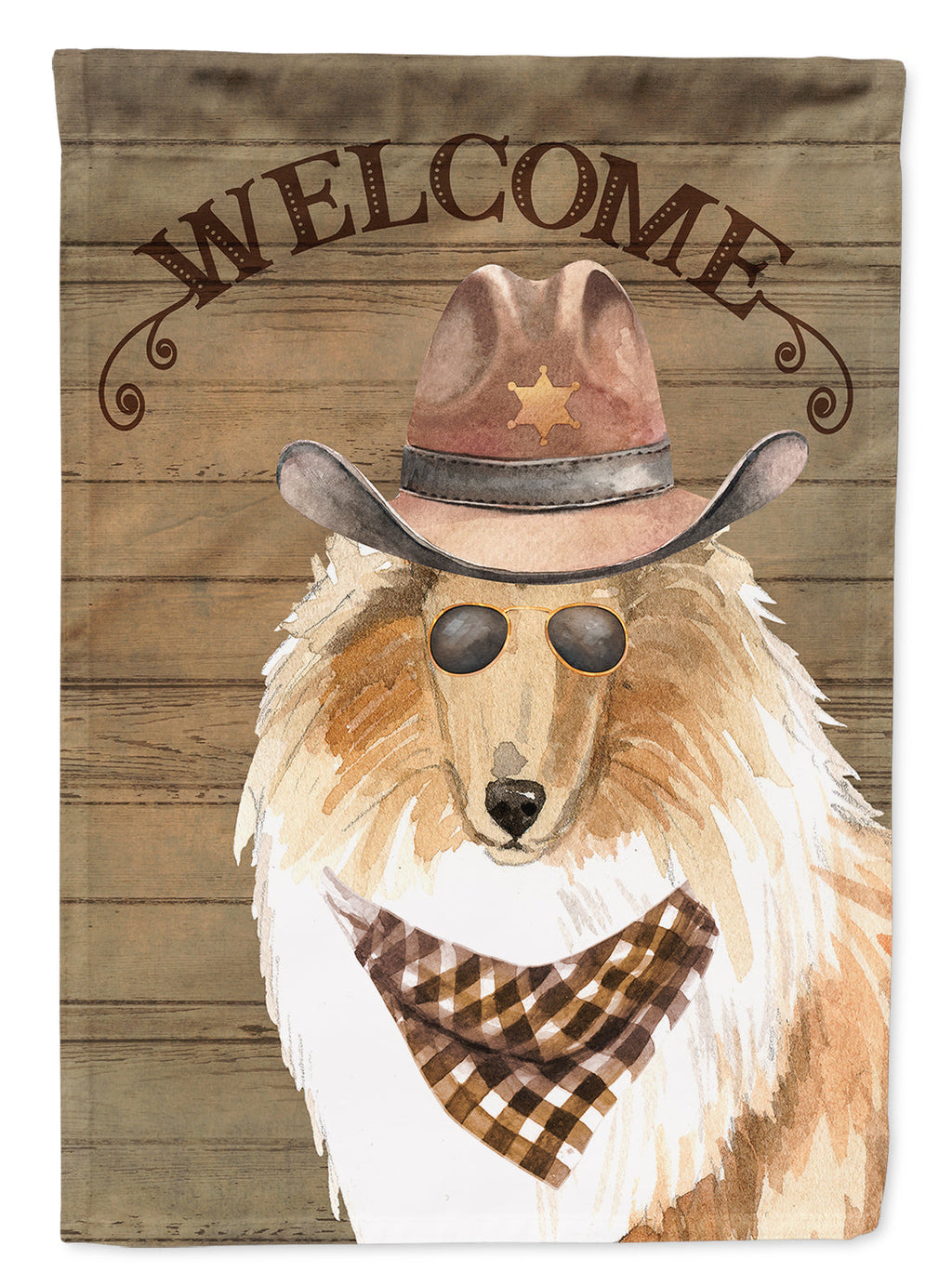 Rough Collie Country Dog House Flag 28x40 Porch Sleeve Pole Decorative Outside Yard Banner Artwork Wall Hanging, Polyester
