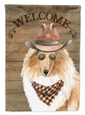 Rough Collie Country Dog House Flag 28x40 Porch Sleeve Pole Decorative Outside Yard Banner Artwork Wall Hanging, Polyester