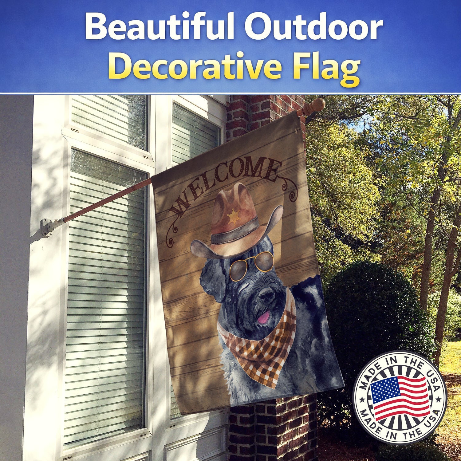 Giant Schnauzer Country Dog House Flag 28x40 Porch Sleeve Pole Decorative Outside Yard Banner Artwork Wall Hanging, Polyester