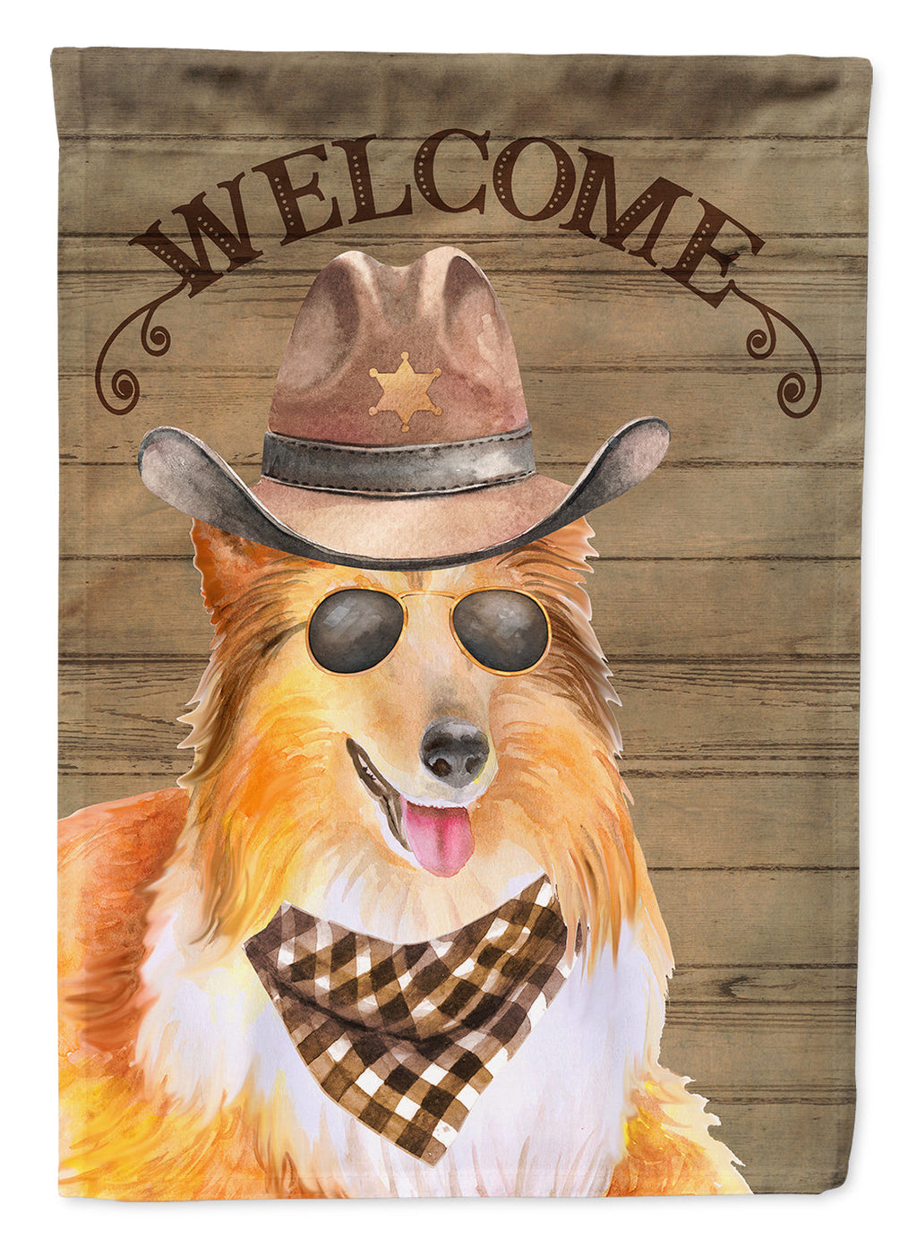Sheltie Shetland Sheepdog Country Dog House Flag 28x40 Porch Sleeve Pole Decorative Outside Yard Banner Artwork Wall Hanging, Polyester