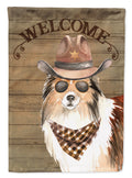 Sheltie Shetland Sheepdog #2 Country Dog House Flag 28x40 Porch Sleeve Pole Decorative Outside Yard Banner Artwork Wall Hanging, Polyester