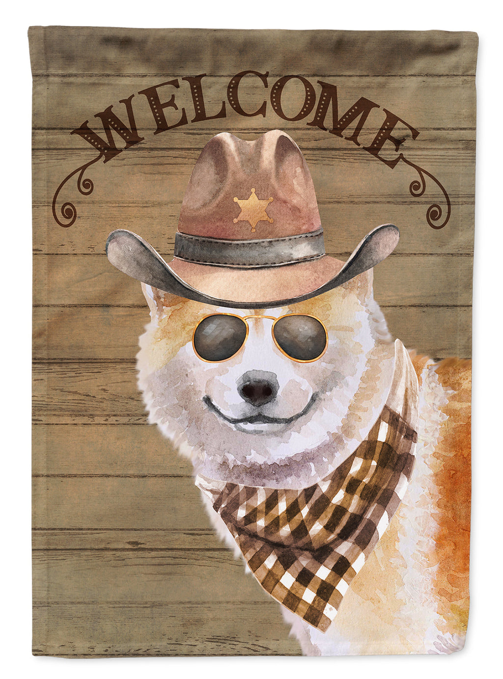 Shiba Inu Country Dog House Flag 28x40 Porch Sleeve Pole Decorative Outside Yard Banner Artwork Wall Hanging, Polyester