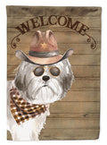 Shih Tzu Puppy Cut Country Dog House Flag 28x40 Porch Sleeve Pole Decorative Outside Yard Banner Artwork Wall Hanging, Polyester