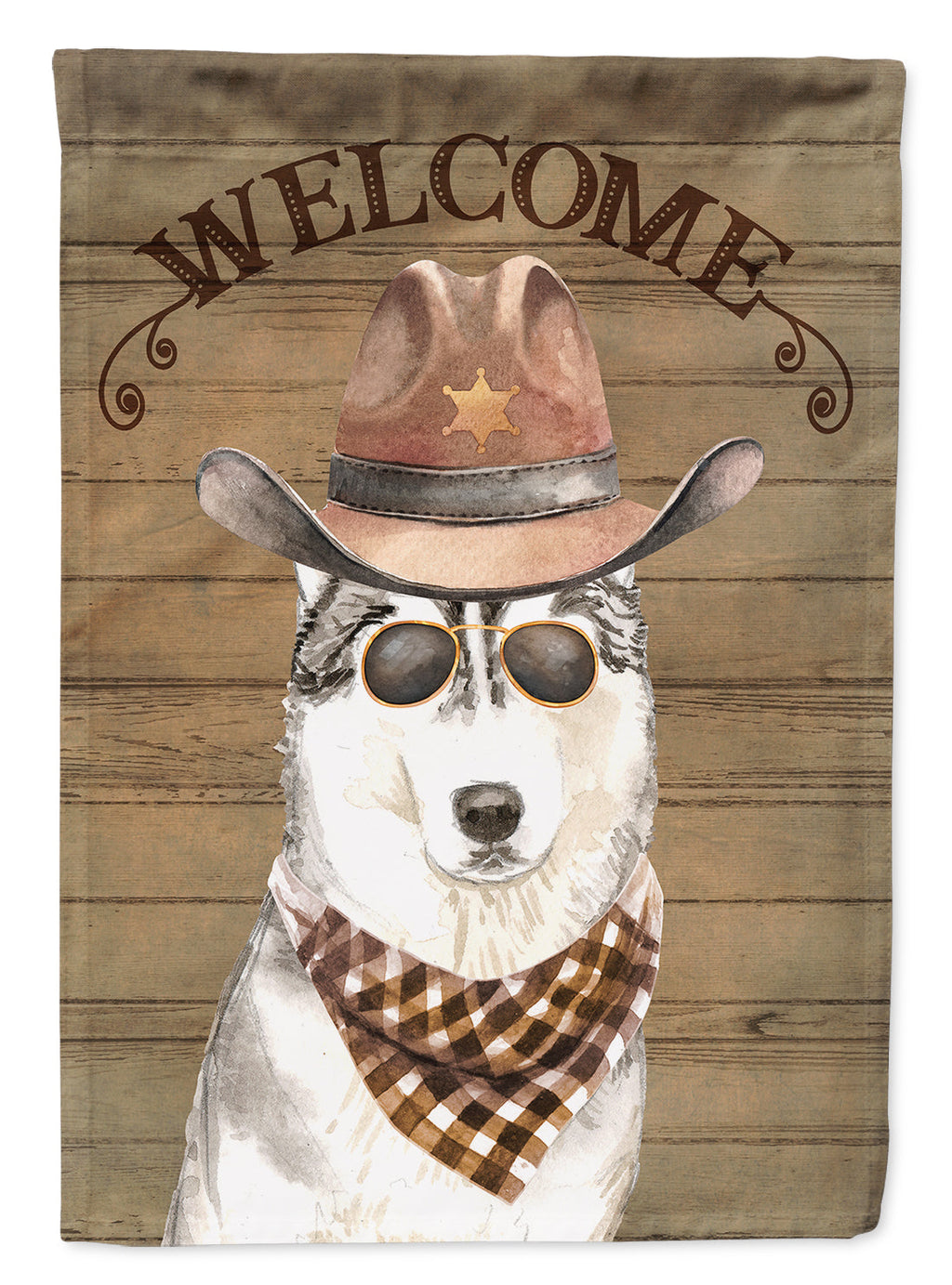 Siberian Husky Country Dog House Flag 28x40 Porch Sleeve Pole Decorative Outside Yard Banner Artwork Wall Hanging, Polyester