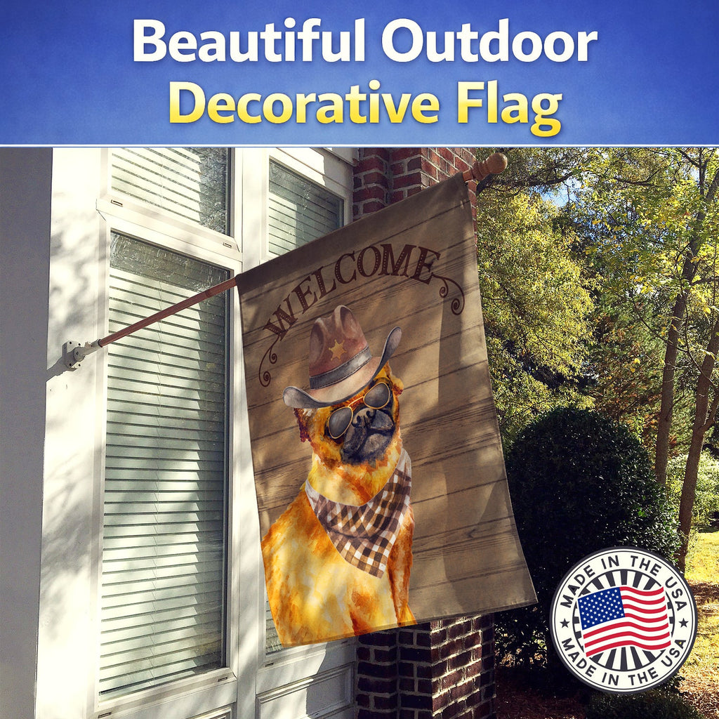 Small Brabant Griffon Country Dog House Flag 28x40 Porch Sleeve Pole Decorative Outside Yard Banner Artwork Wall Hanging, Polyester