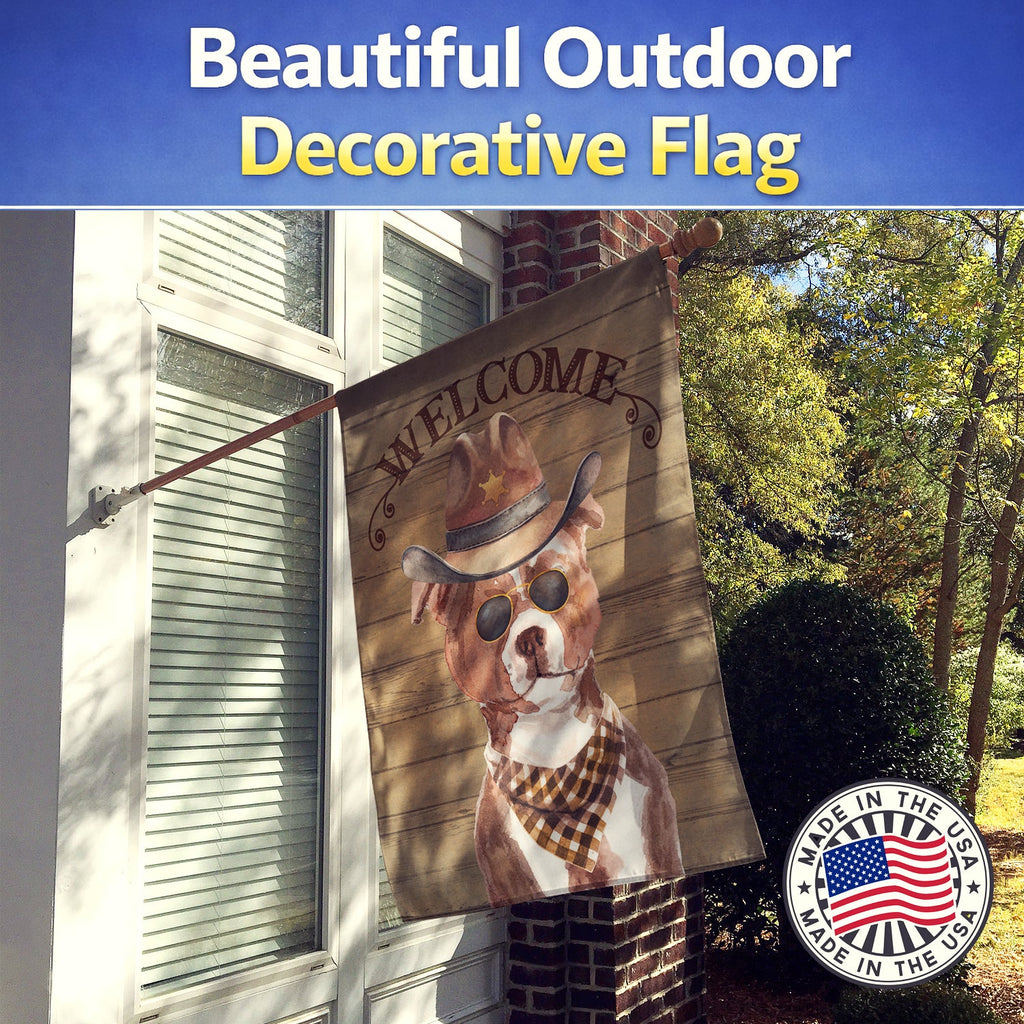 Staffordshire Bull Terrier #3 Country Dog House Flag 28x40 Porch Sleeve Pole Decorative Outside Yard Banner Artwork Wall Hanging, Polyester