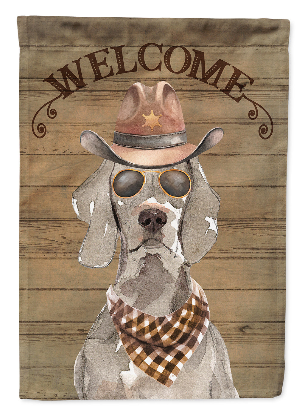 Weimaraner Country Dog House Flag 28x40 Porch Sleeve Pole Decorative Outside Yard Banner Artwork Wall Hanging, Polyester