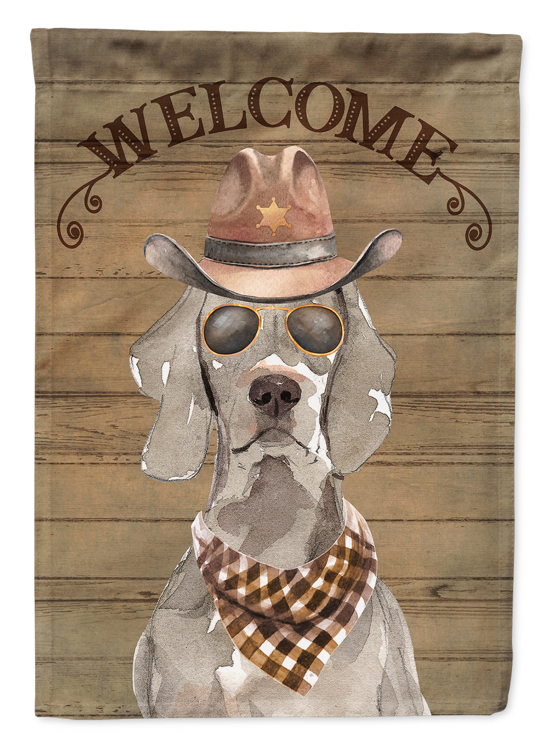 Weimaraner Country Dog House Flag 28x40 Porch Sleeve Pole Decorative Outside Yard Banner Artwork Wall Hanging, Polyester