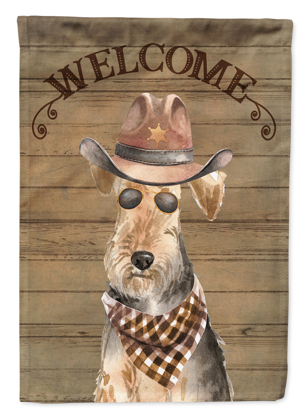 Welsh Terrier Country Dog House Flag 28x40 Porch Sleeve Pole Decorative Outside Yard Banner Artwork Wall Hanging, Polyester