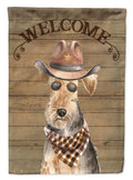 Welsh Terrier Country Dog House Flag 28x40 Porch Sleeve Pole Decorative Outside Yard Banner Artwork Wall Hanging, Polyester