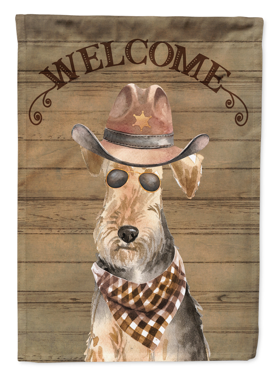 Welsh Terrier Country Dog House Flag 28x40 Porch Sleeve Pole Decorative Outside Yard Banner Artwork Wall Hanging, Polyester