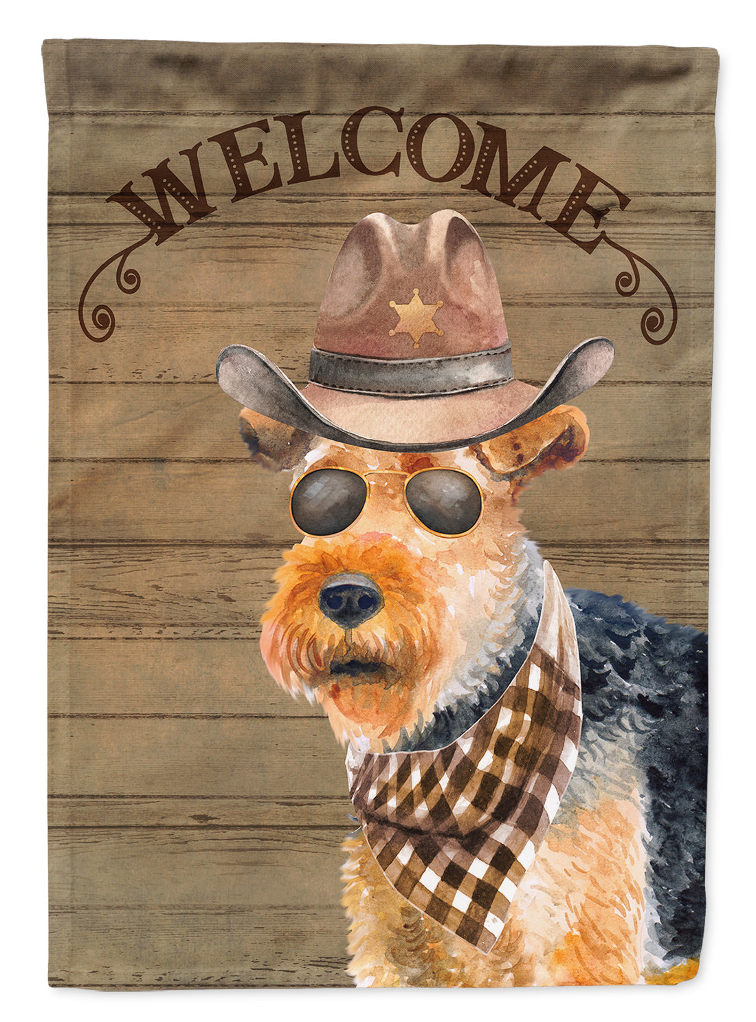 Welsh Terrier #2 Country Dog House Flag 28x40 Porch Sleeve Pole Decorative Outside Yard Banner Artwork Wall Hanging, Polyester
