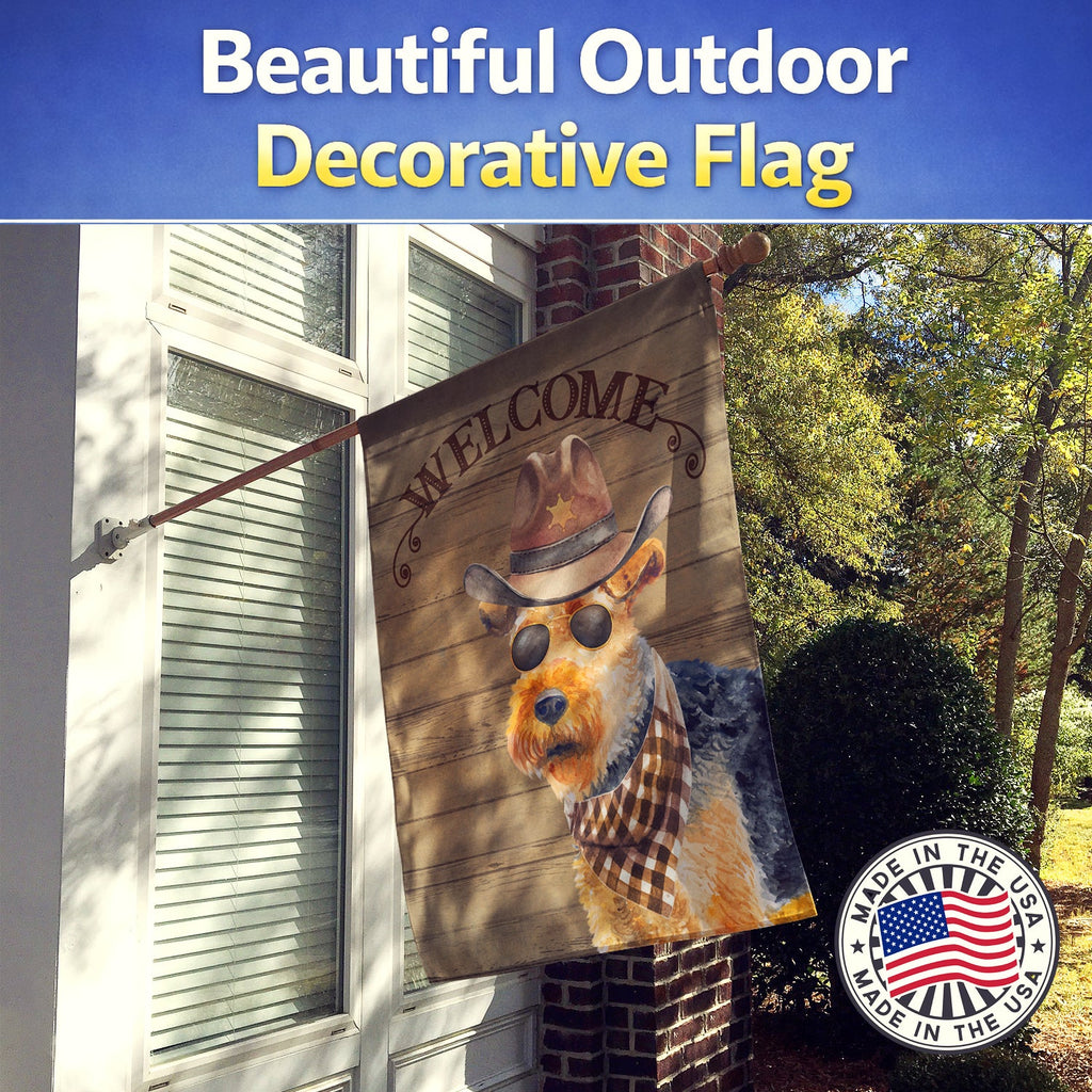 Welsh Terrier #2 Country Dog House Flag 28x40 Porch Sleeve Pole Decorative Outside Yard Banner Artwork Wall Hanging, Polyester