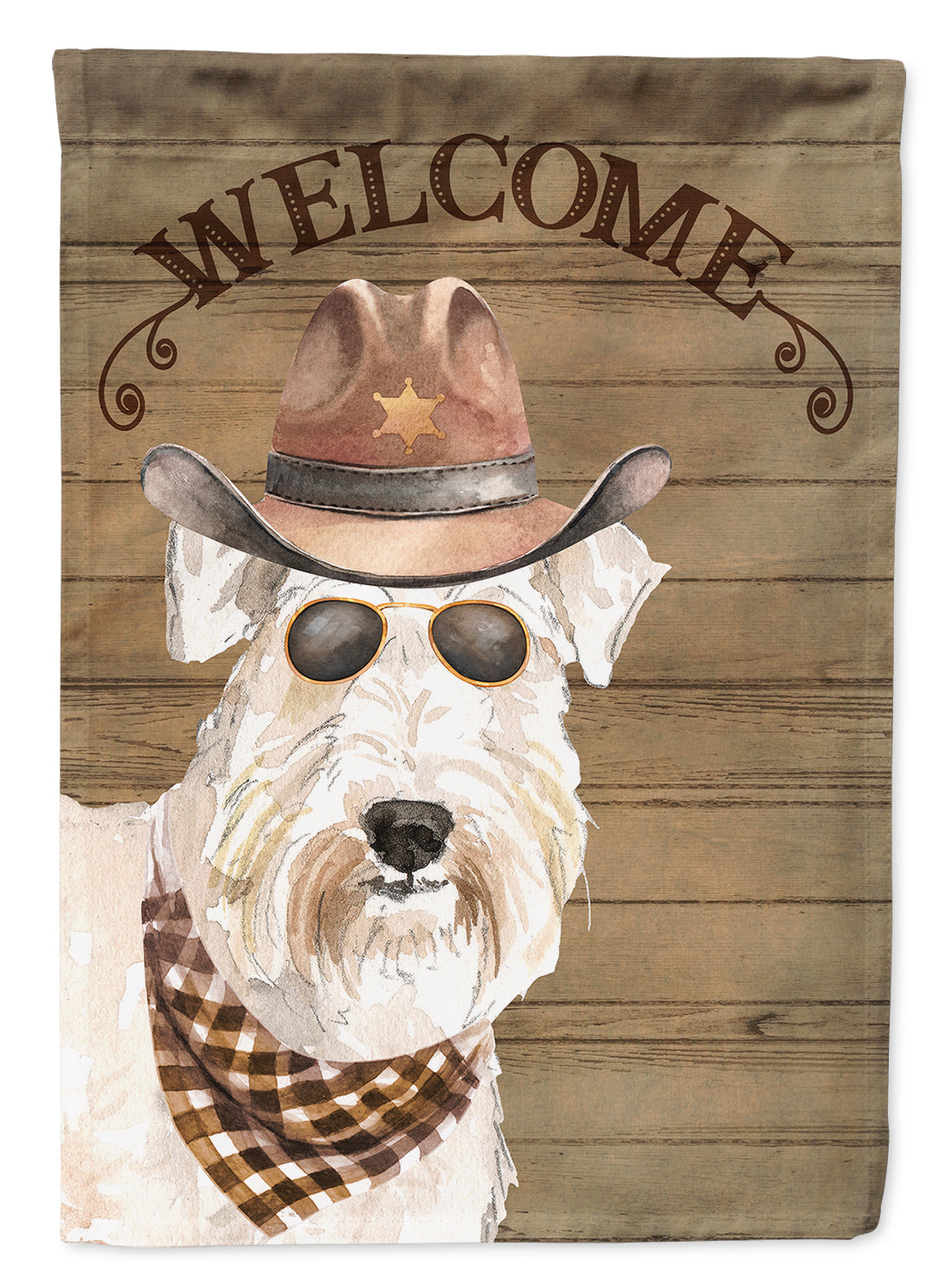 Wheaten Terrier Country Dog House Flag 28x40 Porch Sleeve Pole Decorative Outside Yard Banner Artwork Wall Hanging, Polyester