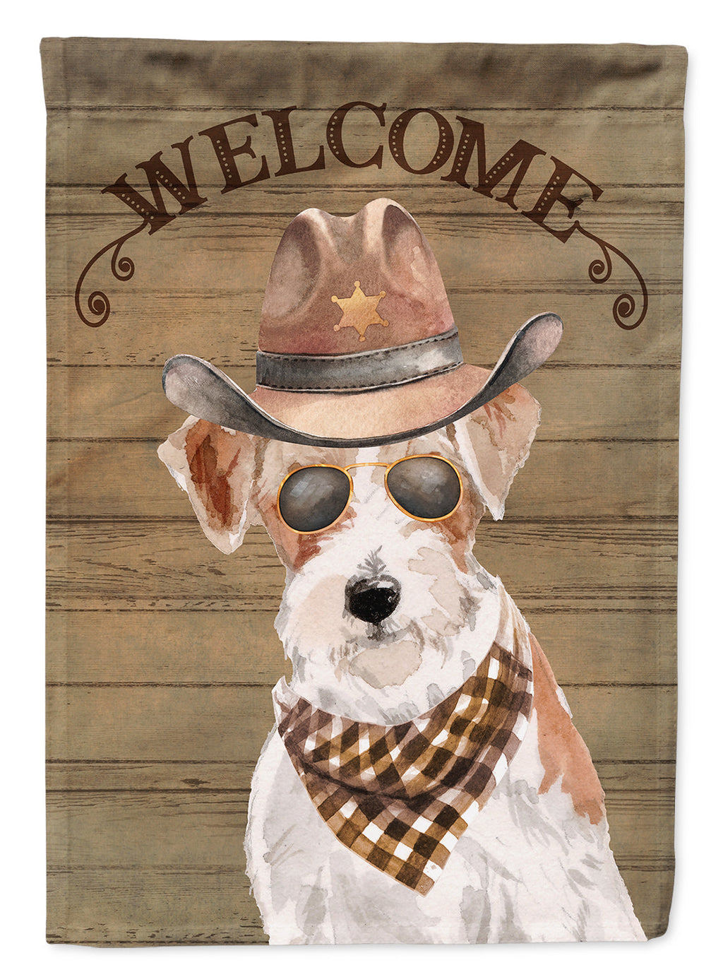 Jack Russell Terrier Country Dog House Flag 28x40 Porch Sleeve Pole Decorative Outside Yard Banner Artwork Wall Hanging, Polyester