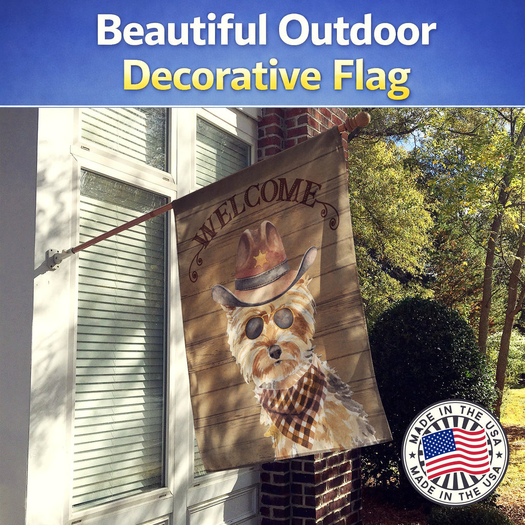 Yorkshire Terrier #2 Country Dog House Flag 28x40 Porch Sleeve Pole Decorative Outside Yard Banner Artwork Wall Hanging, Polyester