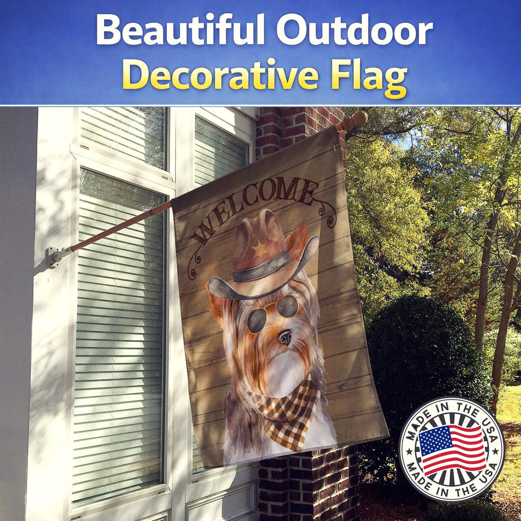 Yorkshire Terrier #3 Country Dog House Flag 28x40 Porch Sleeve Pole Decorative Outside Yard Banner Artwork Wall Hanging, Polyester
