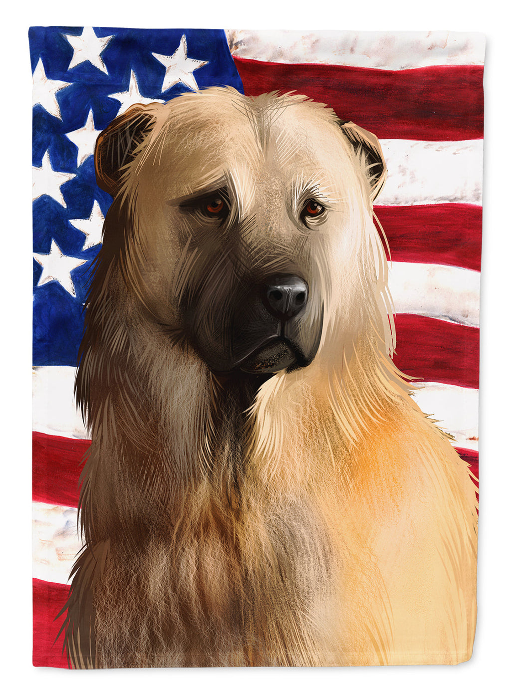 Afghan Shepherd American Flag House Flag 28x40 Porch Sleeve Pole Decorative Outside Yard Banner Artwork Wall Hanging, Polyester