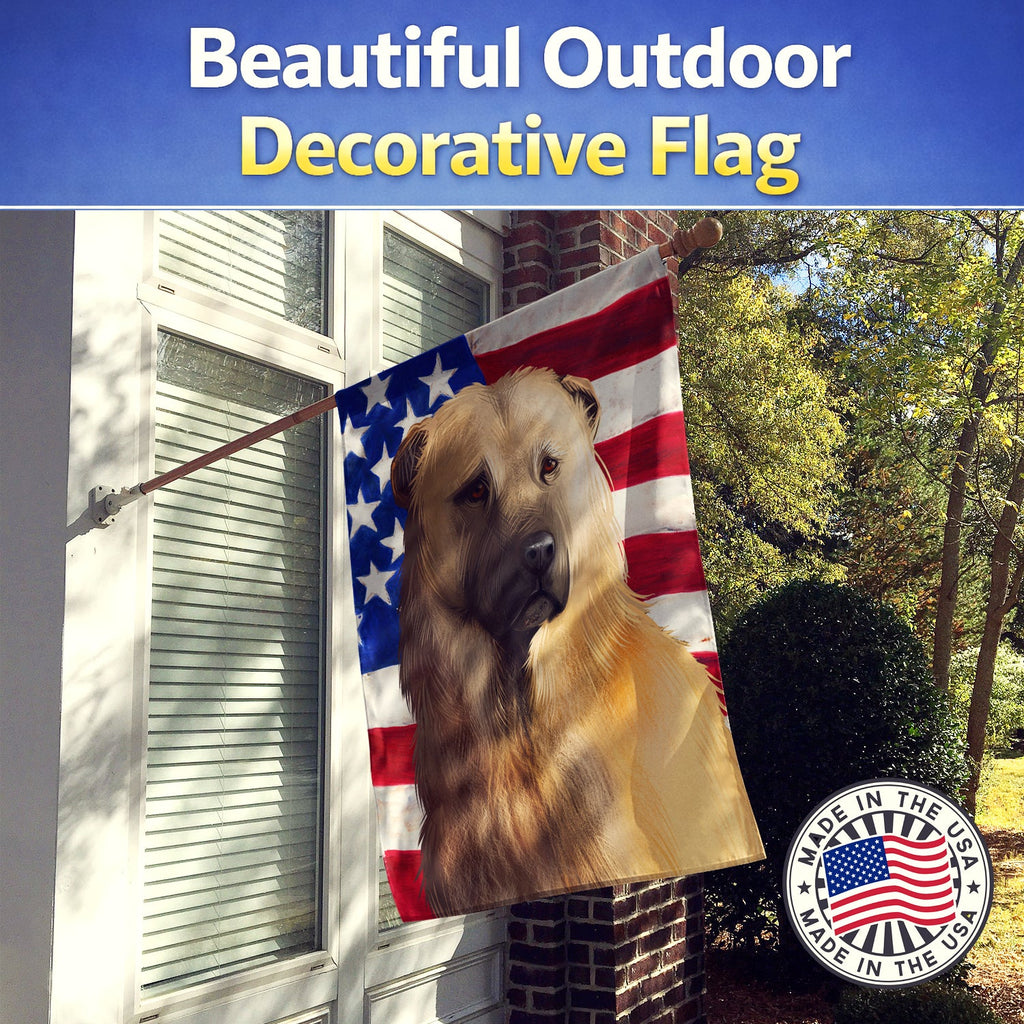 Afghan Shepherd American Flag House Flag 28x40 Porch Sleeve Pole Decorative Outside Yard Banner Artwork Wall Hanging, Polyester