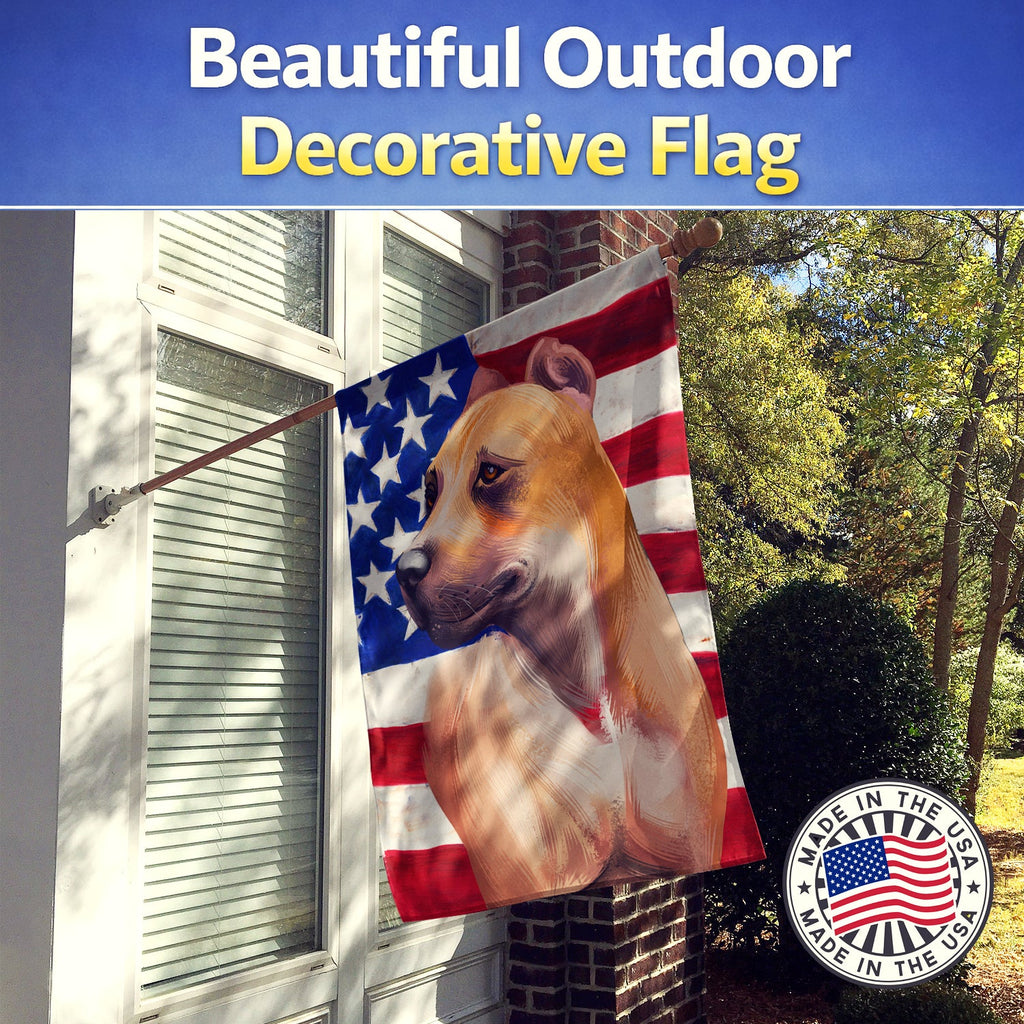 Alano Espanol American Flag House Flag 28x40 Porch Sleeve Pole Decorative Outside Yard Banner Artwork Wall Hanging, Polyester