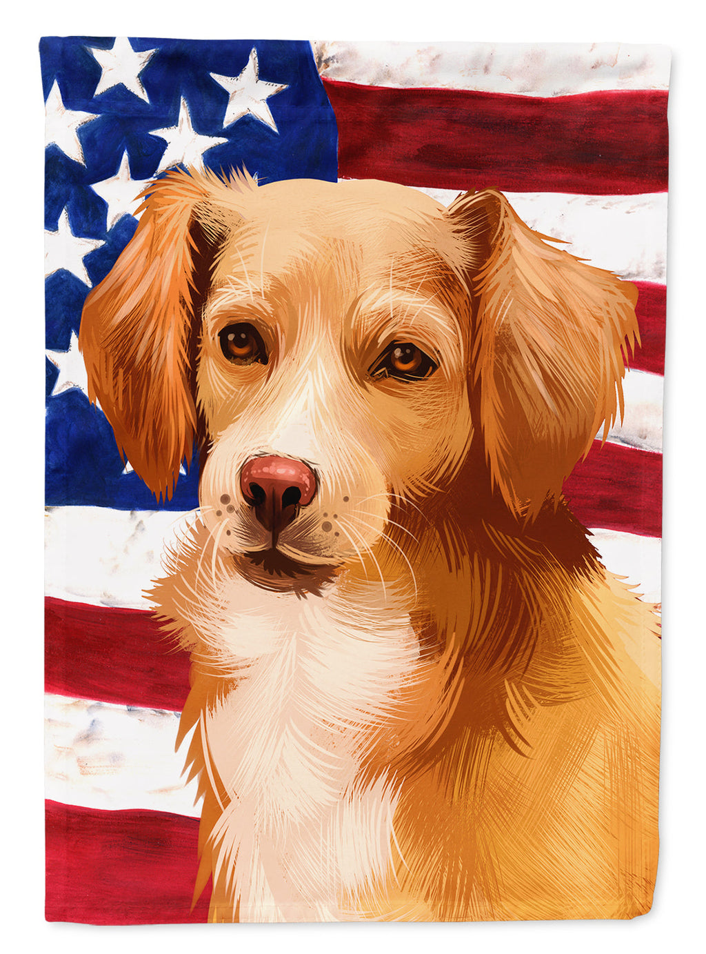 Alopekis Dog American Flag House Flag 28x40 Porch Sleeve Pole Decorative Outside Yard Banner Artwork Wall Hanging, Polyester