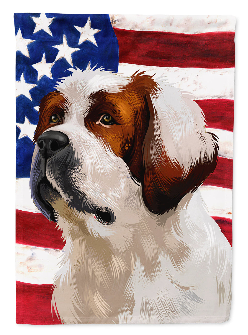 Alpine Mastiff American Flag House Flag 28x40 Porch Sleeve Pole Decorative Outside Yard Banner Artwork Wall Hanging, Polyester