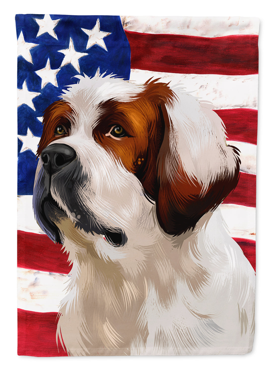 Alpine Mastiff American Flag House Flag 28x40 Porch Sleeve Pole Decorative Outside Yard Banner Artwork Wall Hanging, Polyester