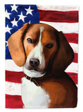 American Foxhound Dog American Flag House Flag 28x40 Porch Sleeve Pole Decorative Outside Yard Banner Artwork Wall Hanging, Polyester