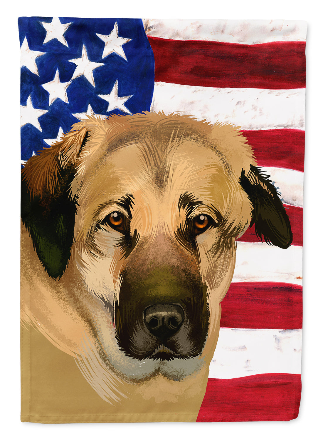 Anatolian Shepherd Dog American Flag House Flag 28x40 Porch Sleeve Pole Decorative Outside Yard Banner Artwork Wall Hanging, Polyester