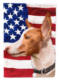 Andalusian Hound Dog American Flag House Flag 28x40 Porch Sleeve Pole Decorative Outside Yard Banner Artwork Wall Hanging, Polyester