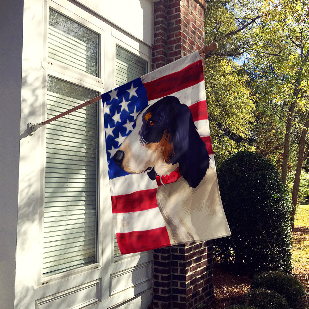 Ariegeois Dog American Flag House Flag 28x40 Porch Sleeve Pole Decorative Outside Yard Banner Artwork Wall Hanging, Polyester