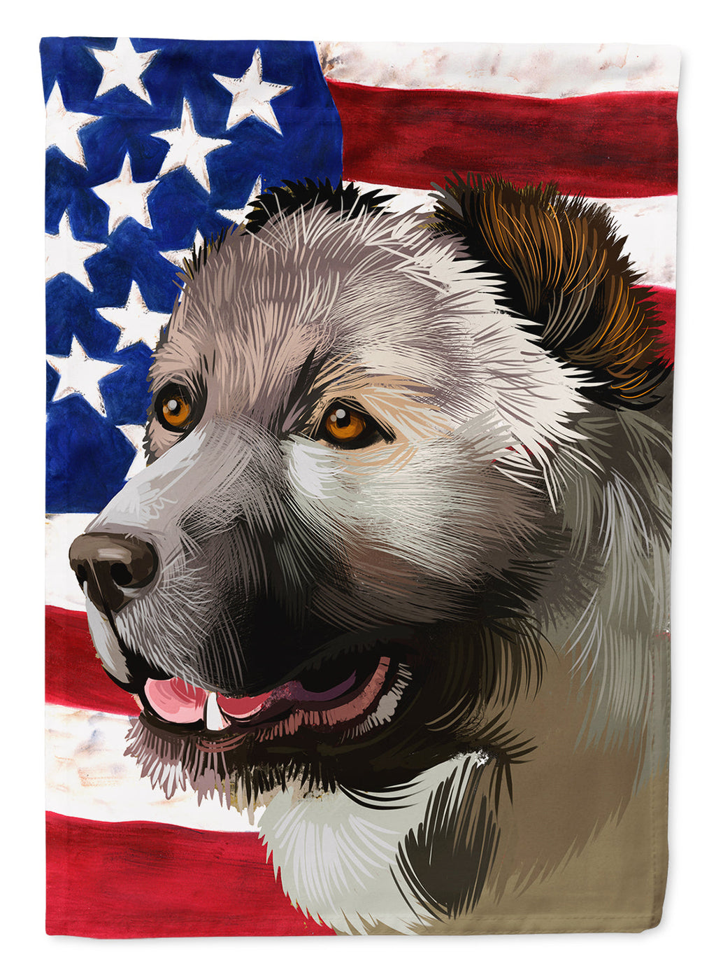 Armenian Gamper Dog American Flag House Flag 28x40 Porch Sleeve Pole Decorative Outside Yard Banner Artwork Wall Hanging, Polyester