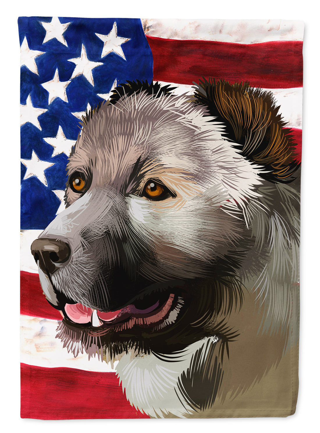 Armenian Gamper Dog American Flag House Flag 28x40 Porch Sleeve Pole Decorative Outside Yard Banner Artwork Wall Hanging, Polyester