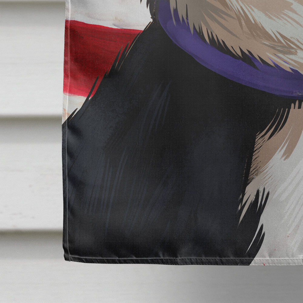 Australian Shepherd  American Flag House Flag 28x40 Porch Sleeve Pole Decorative Outside Yard Banner Artwork Wall Hanging, Polyester