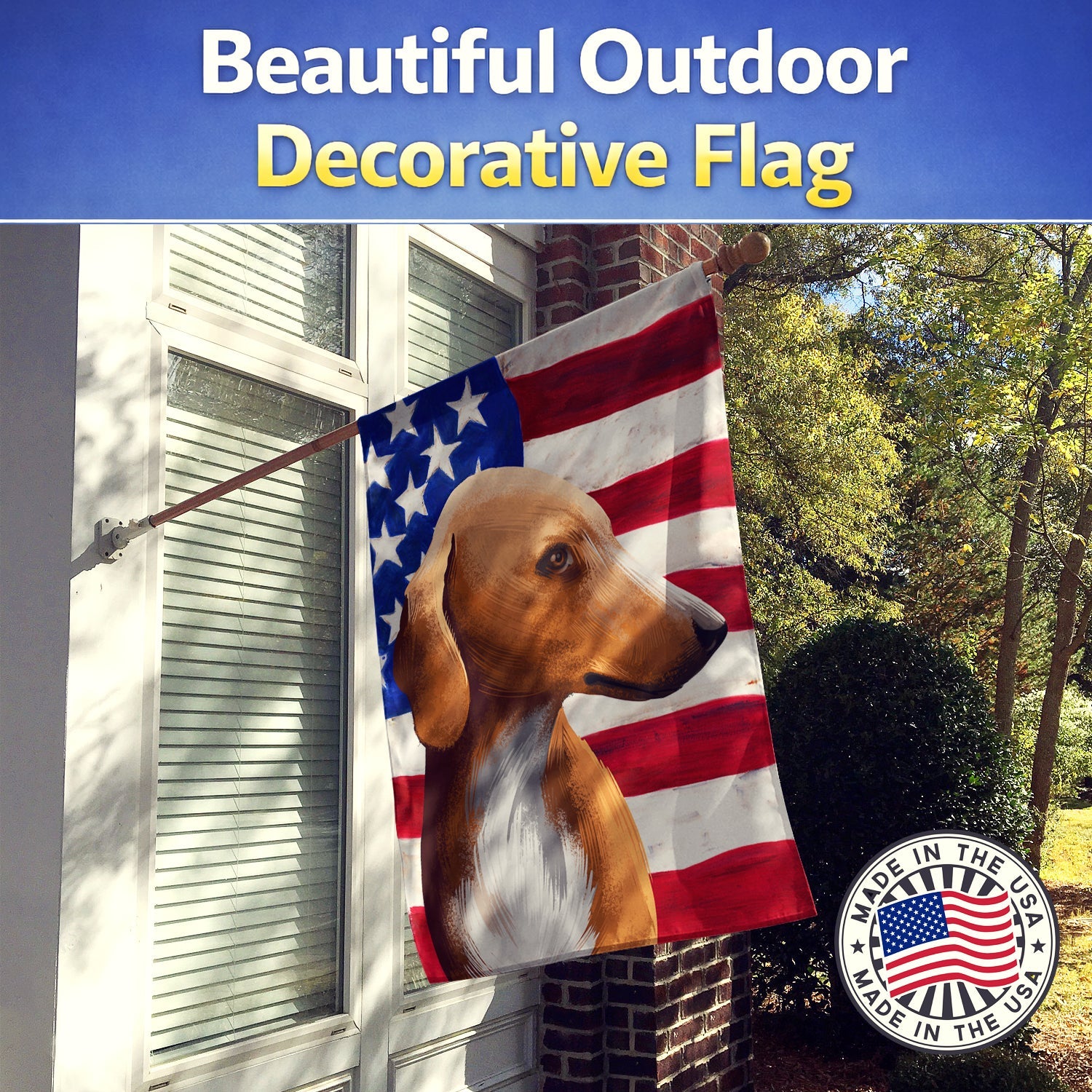 Azawakh Hound American Flag House Flag 28x40 Porch Sleeve Pole Decorative Outside Yard Banner Artwork Wall Hanging, Polyester