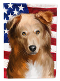 Basque Shepherd Dog American Flag House Flag 28x40 Porch Sleeve Pole Decorative Outside Yard Banner Artwork Wall Hanging, Polyester
