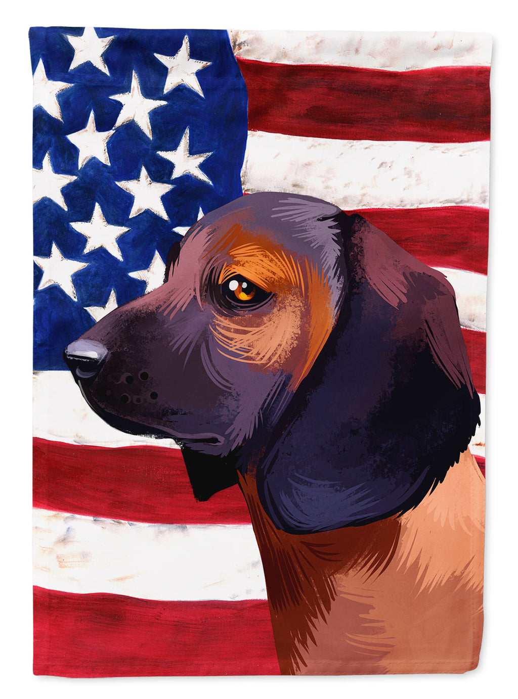 Bavarian Mountain Hound American Flag House Flag 28x40 Porch Sleeve Pole Decorative Outside Yard Banner Artwork Wall Hanging, Polyester