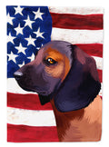 Bavarian Mountain Hound American Flag House Flag 28x40 Porch Sleeve Pole Decorative Outside Yard Banner Artwork Wall Hanging, Polyester