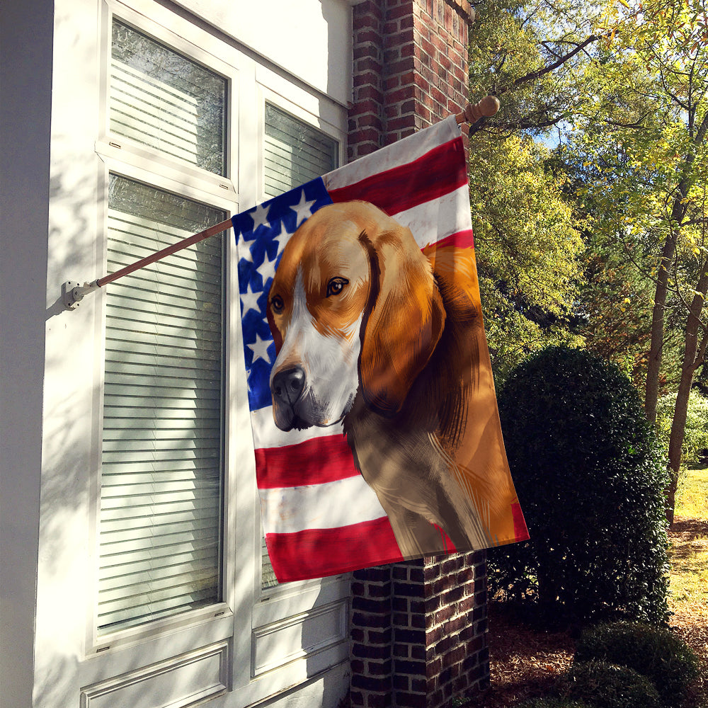Beagle-Harrier American Flag House Flag 28x40 Porch Sleeve Pole Decorative Outside Yard Banner Artwork Wall Hanging, Polyester