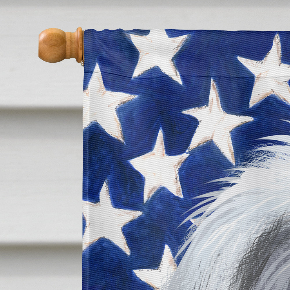 Bearded Collie American Flag House Flag 28x40 Porch Sleeve Pole Decorative Outside Yard Banner Artwork Wall Hanging, Polyester