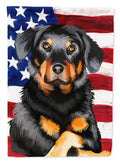 Beauceron American Flag House Flag 28x40 Porch Sleeve Pole Decorative Outside Yard Banner Artwork Wall Hanging, Polyester