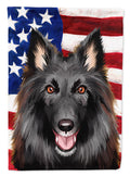 Belgian Groenendael American Flag House Flag 28x40 Porch Sleeve Pole Decorative Outside Yard Banner Artwork Wall Hanging, Polyester