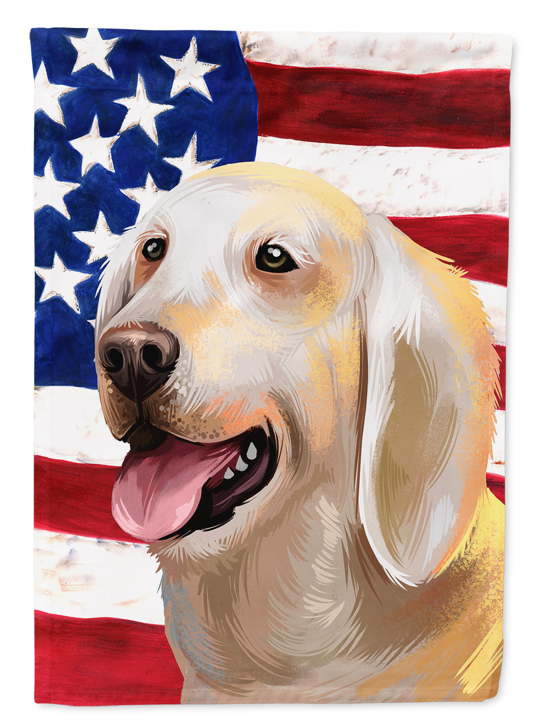 Billy Dog American Flag House Flag 28x40 Porch Sleeve Pole Decorative Outside Yard Banner Artwork Wall Hanging, Polyester