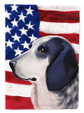 Bleu de Gascogne Dog American Flag House Flag 28x40 Porch Sleeve Pole Decorative Outside Yard Banner Artwork Wall Hanging, Polyester