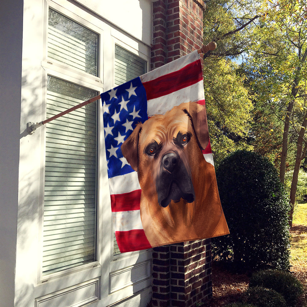 Boerboel Dog American Flag House Flag 28x40 Porch Sleeve Pole Decorative Outside Yard Banner Artwork Wall Hanging, Polyester
